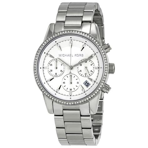 michael kors damen-uhren mk6428|Michael Kors Ritz Chronograph White Dial Ladies .